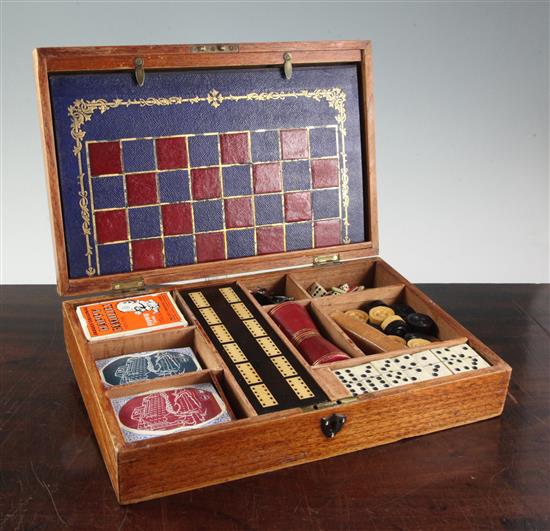 A mahogany cased games compendium, 35.5cm